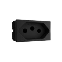 Modulo 1/3 tomada 2p+t 20a/250v  preto fosco