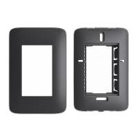 Placa 4x2 3/3 + suporte - cor chumbo